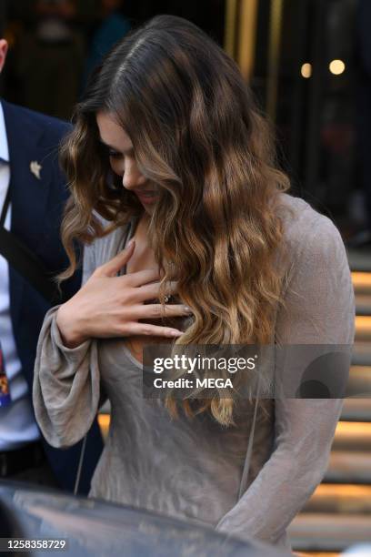 Hailee Steinfeld is seen leaving the Corinthia Hotel on June 1, 2023 in London, United Kingdom.
