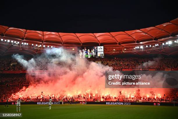 June 2023, Baden-Württemberg, Stuttgart: Soccer: Bundesliga - Relegation, VfB Stuttgart - Hamburger SV, Relegation, first leg at Mercedes-Benz Arena,...