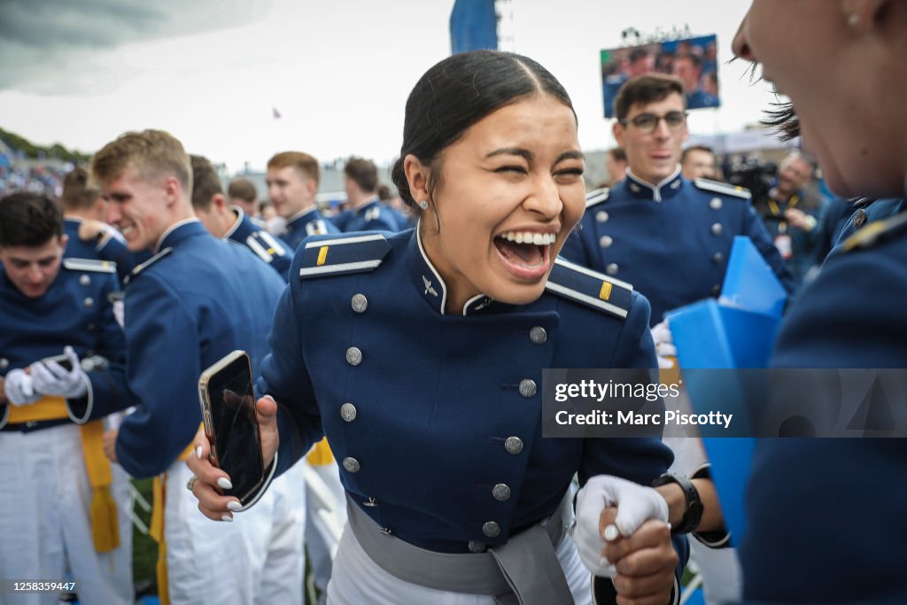 Aafes Rma Graduation Air Force Academy cadet Niyah Martinez laughs with classmates after ...