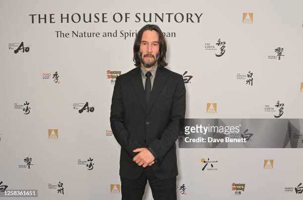 Keanu Reeves attends The House Of Suntory 100 year anniversary event & "Suntory Time" Tribute UK Premiere directed By Sofia Coppola featuring Keanu...