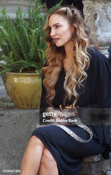 Drea de Matteo is seen on the set of "Nonnas" on June 1, 2023 in Jersey City, New Jersey.