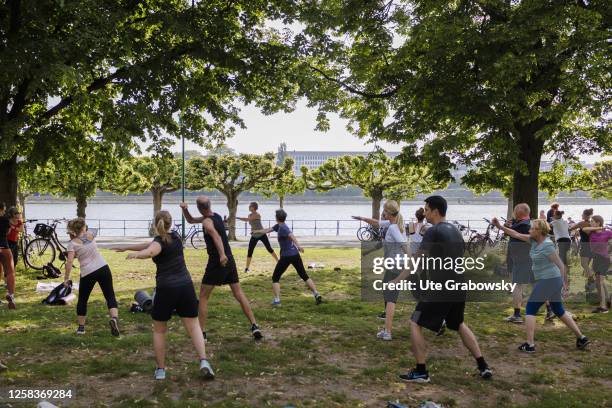 Sports in the park on June 01, 2023 in Bonn, Germany.