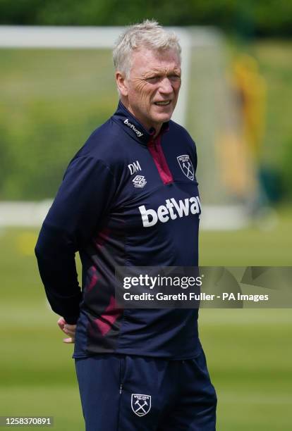 West Ham United manager David Moyes during the training session at the Rush Green Training Ground, Romford. Picture date: Friday June 2, 2023.