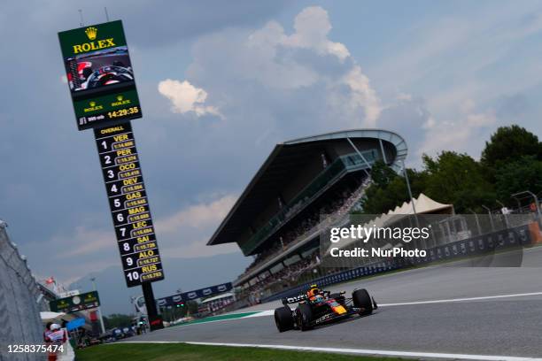 Sergio Perez of Mexico driving the Oracle Red Bull Racing RB19 during practice ahead of the F1 Grand Prix of Spain at Circuit de Barcelona-Catalunya...