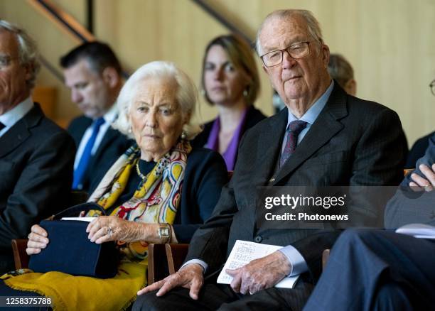 Their Majesties King Albert II and Queen Paola, Honorary President of the Queen Elisabeth Music Chapel, attend the Queen Elisabeth Music Chapel's...