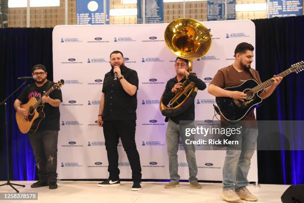 El Fantasma performs at the Latin GRAMMY In The Schools educational program at Sidney Lanier High School on May 24, 2023 in San Antonio, Texas.