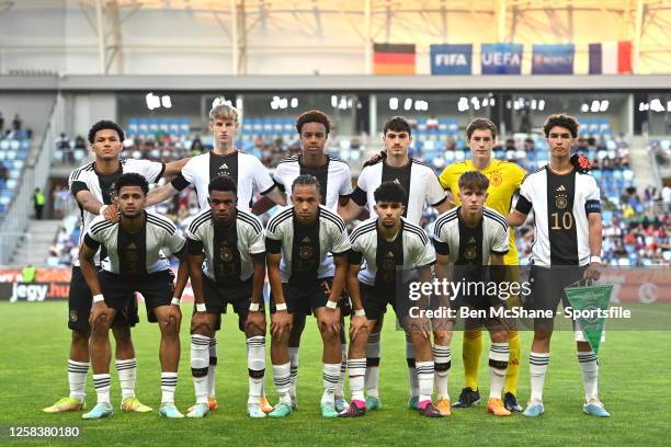 The Germany team before the UEFA European Under-17 Championship 2023 Final match between Germany and France in the Hidegkuti Nándor Stadiom on June...