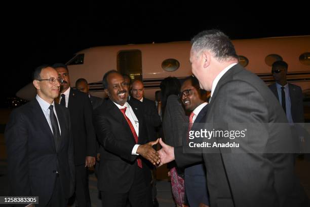 Somali President Hassan Sheikh Mahmud arrives to attend the inauguration ceremony of the Turkish President Recep Tayyip Erdogan in Ankara, Turkiye on...