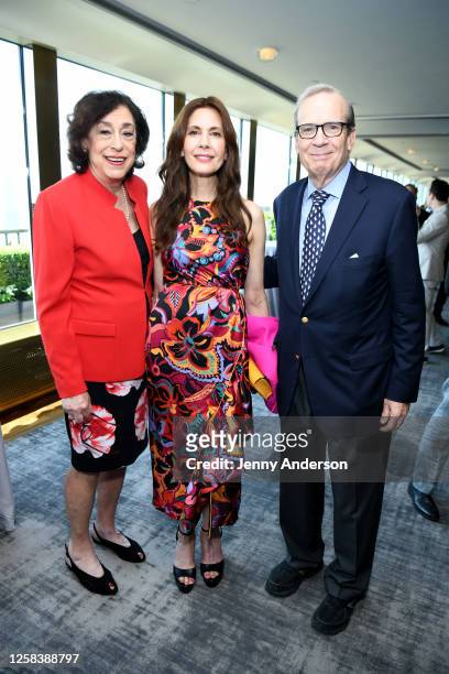 Lynne Meadow, Jessica Hecht and Barry Grove attend the 2023 Tony Award Nominee Luncheon at The Rainbow Room on June 01, 2023 in New York City.