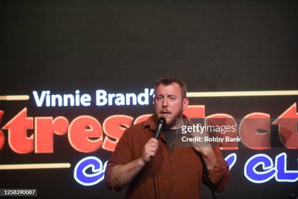 Burke performs at The Stress Factory Comedy Club on June 2, 2023 in New Brunswick, New Jersey.