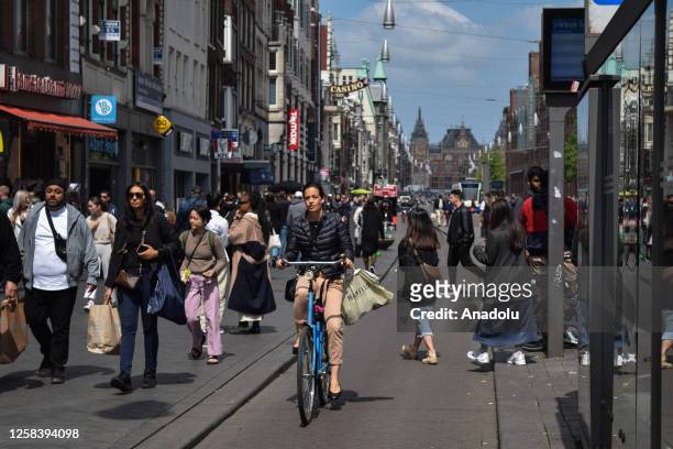 Person rides a bike, her daily life, ahead of June 03 World Bicycle Day in Amsterdam Netherlands on June 02, 2023. World Bicycle Day, declared by the...
