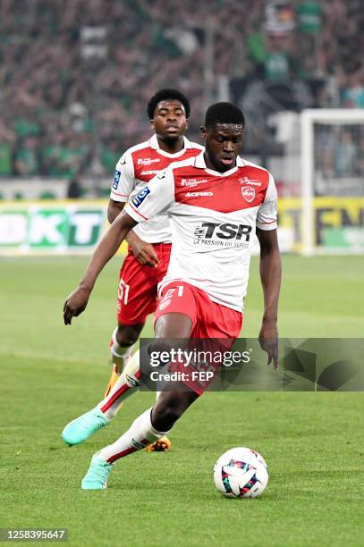 Mohamed KABA during the Ligue 2 BKT match between Saint Etienne and Valenciennes FC at Stade Geoffroy-Guichard on June 2, 2023 in Saint-Etienne,...