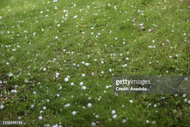 Turkiye's capital Ankara hit by heavy rains, accompanied by thunderstorms and hail on June 03, 2023. Vehicles waded through flooded roads as heavy...