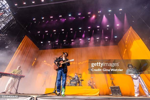 Vincent Waizenegger, Moritz Bösing, Robin Schmid and Leon Sennewald of the band Provinz performs live on stage during day 2 of Rock Am Ring 2023 at...