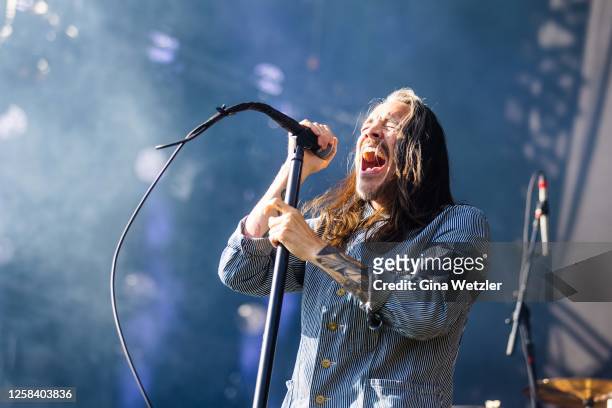 American singer Brandon Boyd of the band Incubus performs live on stage during day 2 of Rock Am Ring 2023 at Nuerburgring on June 3, 2023 in...