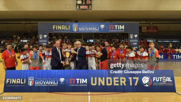 Team of Roma C5 U17 first classified, Campione d'Italia after the match between Futsal Giorgione U17 and Roma C5 U17 at Palacampanara on June 3, 2023...