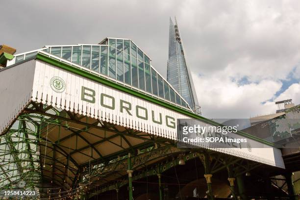 General view of Borough market in London with the Shard in the background.