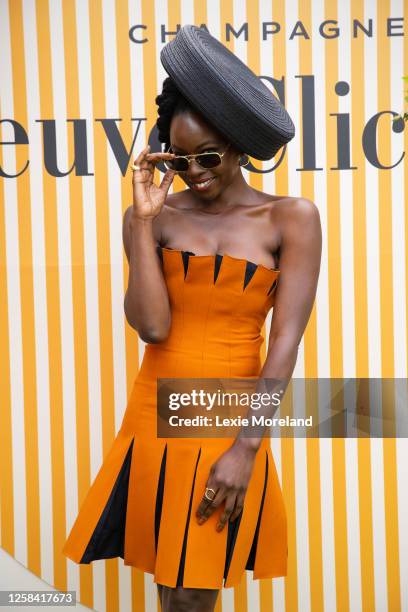 Danai Gurira at the 2023 Veuve Clicquot Polo Classic at Liberty State Park on June 03, 2023 in Jersey City, New Jersey.