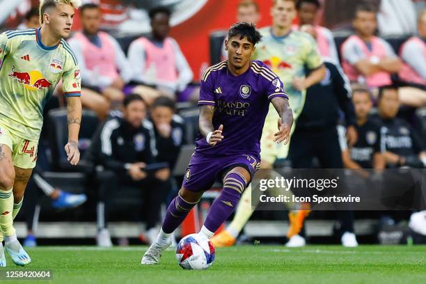 Facundo Torres of Orlando City during the Major League Soccer game against the New York Red Bulls on June 3, 2023 at Red Bull Arena in Harrison, New...