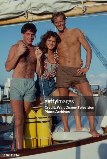 San Francisco, CA Thomas Byrd, Brooke Shields, Brian Kerwin appearing in the ABC tv movie ''Wet Gold'.