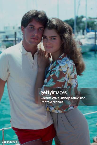 San Francisco, CA Thomas Byrd, Brooke Shields appearing in the ABC tv movie ''Wet Gold'.