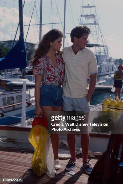 San Francisco, CA Brooke Shields, Thomas Byrd appearing in the ABC tv movie ''Wet Gold'.