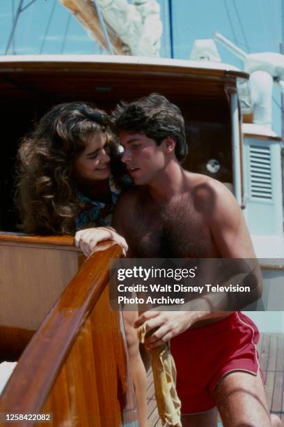 San Francisco, CA Brooke Shields, Thomas Byrd appearing in the ABC tv movie ''Wet Gold'.