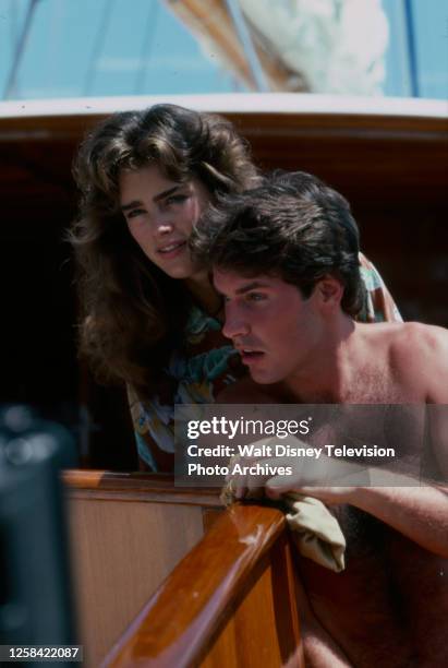 San Francisco, CA Brooke Shields, Thomas Byrd appearing in the ABC tv movie ''Wet Gold'.