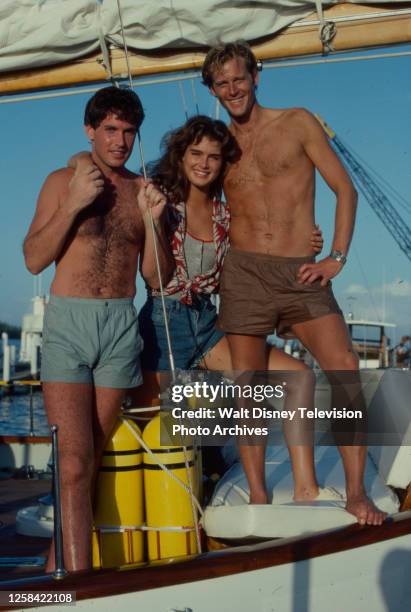 San Francisco, CA Thomas Byrd, Brooke Shields, Brian Kerwin appearing in the ABC tv movie ''Wet Gold'.