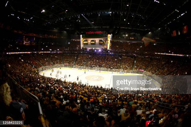 General view of the fans in the stands during Game One of the NHL Stanley Cup Final between the Florida Panthers and the Vegas Golden Knights on June...