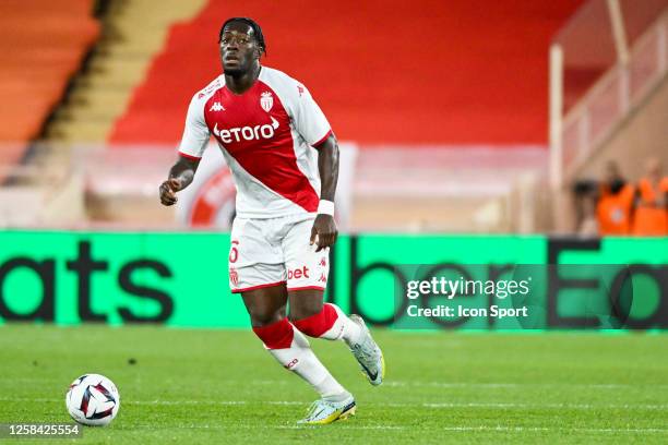 Axel DISASI of Monaco during the Ligue 1 Uber Eats match between Monaco and Toulouse FC at Stade Louis II on June 3, 2023 in Monaco, Monaco.