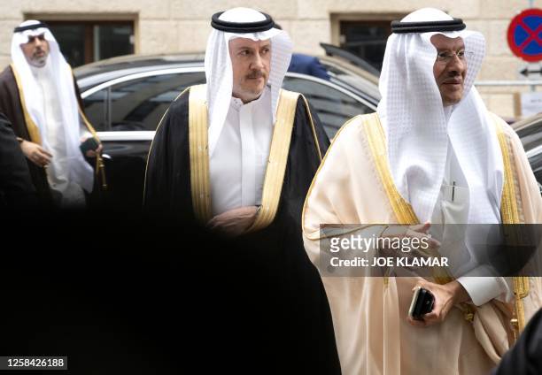 Saudi Minister of Energy Prince Abdulaziz bin Salman al-Saud arrives for the 35th OPEC and non-OPEC ministerial meeting in Vienna, Austria, on June...