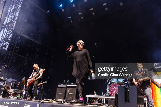 Singer Nathan Gray of the American punk rock band Boysetsfire performs live on stage during day 3 of Rock Am Ring 2023 at Nuerburgring on June 4,...