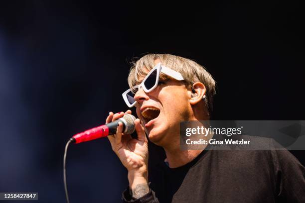 Singer Nathan Gray of the American punk rock band Boysetsfire performs live on stage during day 3 of Rock Am Ring 2023 at Nuerburgring on June 4,...