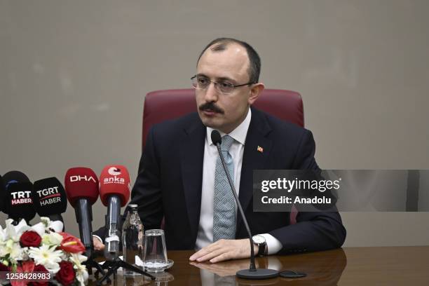 Newly appointed Turkish Minister of Trade Omer Bolat is seen during handover ceremony with former Turkish Minister of Trade Mehmet Mus in Ankara,...