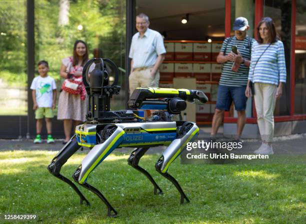 Spot", the walking robot demonstrates security of the future, in a presentation by the NRW police innovation laboratory at the Museum Mile Festival...