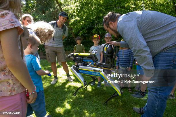 Spot", the walking robot demonstrates security of the future, in a presentation by the NRW police innovation laboratory at the Museum Mile Festival...