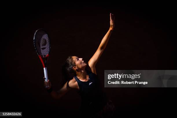 Daria Kasatkina in action against Elina Svitolina of Ukraine in the fourth round on Day Eight of Roland Garros on June 04, 2023 in Paris, France