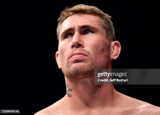 Darren Till of England prepares to fight Robert Whittaker of New Zealand in their middleweight fight during the UFC Fight Night event inside Flash...