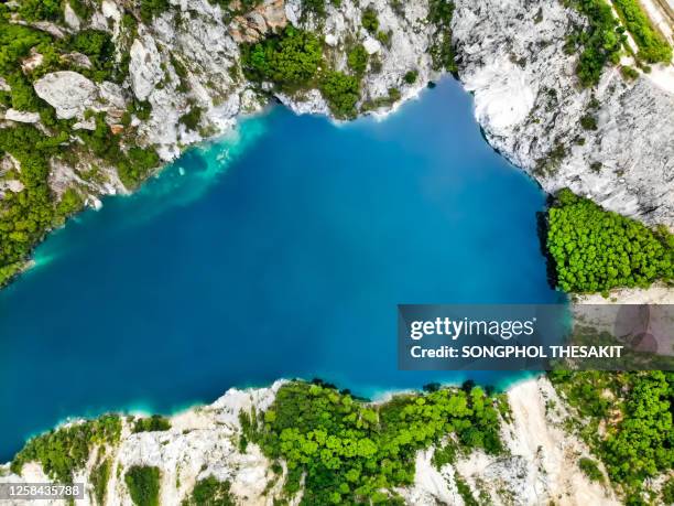 aerial view/grand canyon chonburi old mining that became a popular tourist destination - cobalt mining stock pictures, royalty-free photos & images