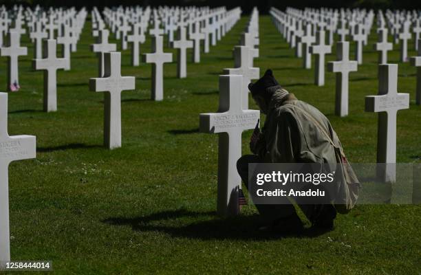 View of the Normandy American Cemetery in Colleville-sur-Mer, just days before the commemoration of the historic D-Day events, in Colleville-Sur-Mer,...