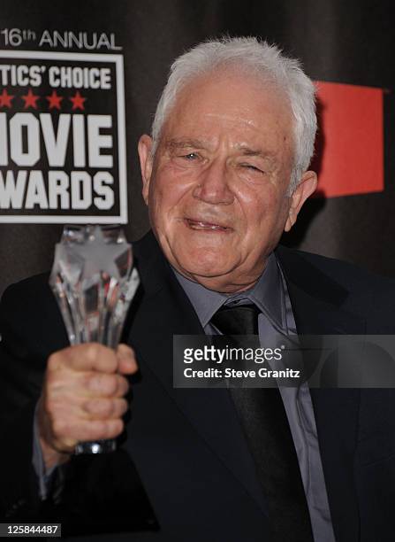 Writer David Seidler poses in the press room at the 16th Annual Critics' Choice Movie Awards at the Hollywood Palladium on January 14, 2011 in Los...