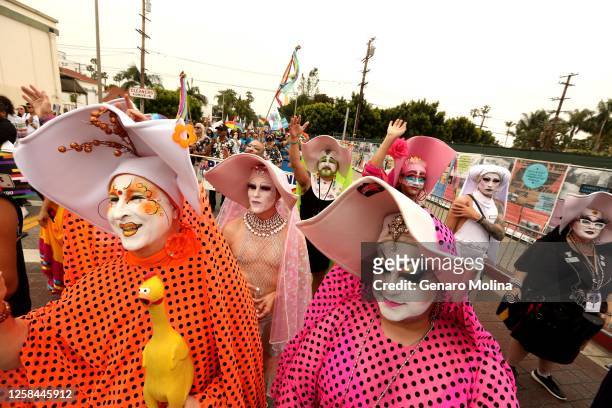 The Sister of Perpetual Indulgence Los Angeles participate in the WeHo Pride Parade in West Hollywood on June 4, 2023.