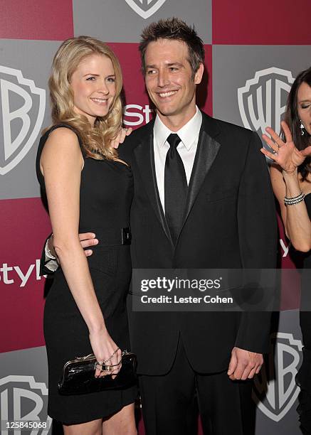 Actor Michael Vartan and Lauren Skaar arrive at the 2011 InStyle And Warner Bros. 68th Annual Golden Globe Awards post-party held at The Beverly...