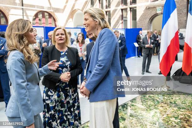 Dutch Minister of Justice and Security Dilan Yesilgoz - Zegerius, German interior minister Nancy Faeser and Interior Minister Annelies Verlinden...