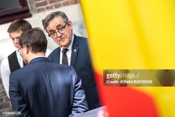 French Eurojust member Baudoin Thouvenot is seen at a meeting of the 'Coalition European Countries against serious and organized crime', in Antwerp,...