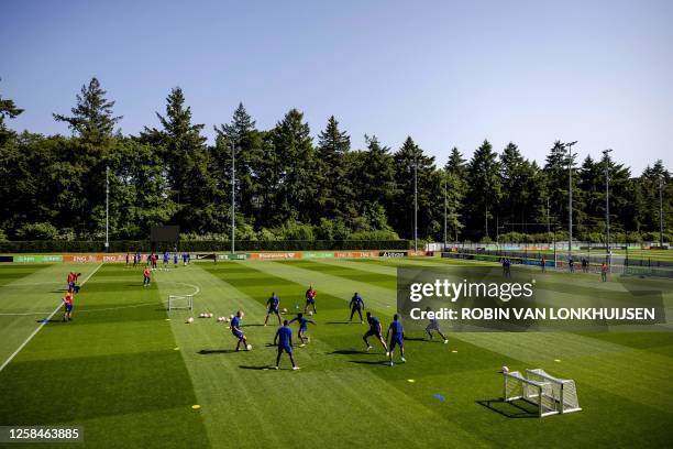 ZEIST, NETHERLANDS - AUGUST 27: Detailed view of the KNVB logo during a  Press Conference of the