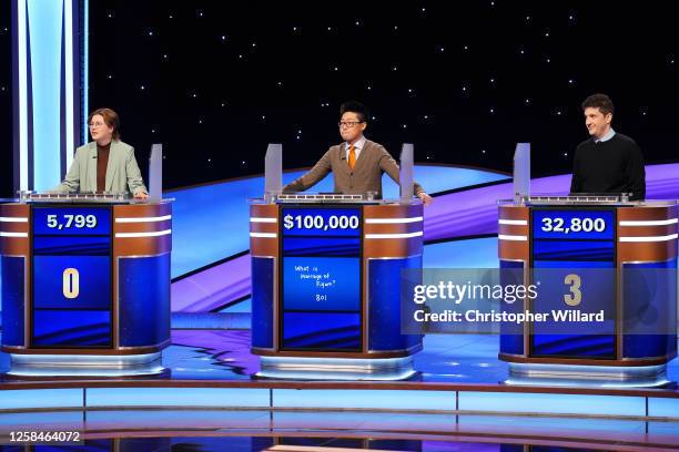 Semifinal 3 & 4" - The "Jeopardy! Masters" semifinal rounds continue with James Holzhauer, Matt Amodio, Mattea Roach and Andrew He competing for...