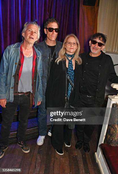 Jason Starkey, Jay Mehler, Lee Starkey and Ian Broudie attend the 'Manta Of The Cosmos' performance at The Box on June 5, 2023 in London, England.