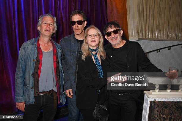 Jason Starkey, Jay Mehler, Lee Starkey and Ian Broudie attend the 'Manta Of The Cosmos' performance at The Box on June 5, 2023 in London, England.